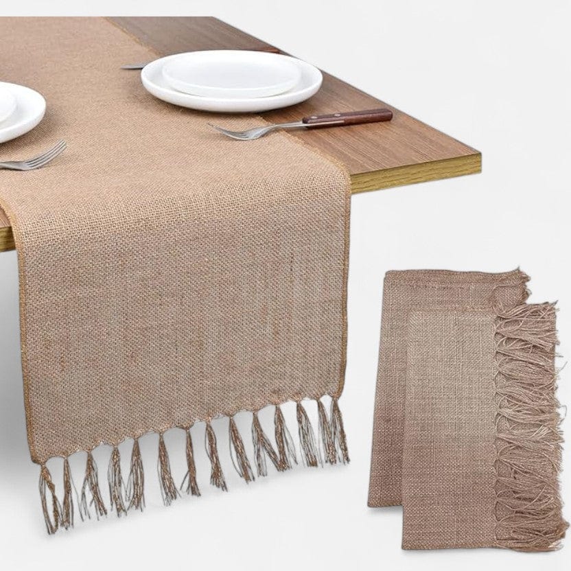 Chemin De Table Aspect Toile De Jute 