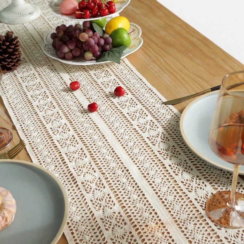 Chemin De Table Au Crochet Blanc