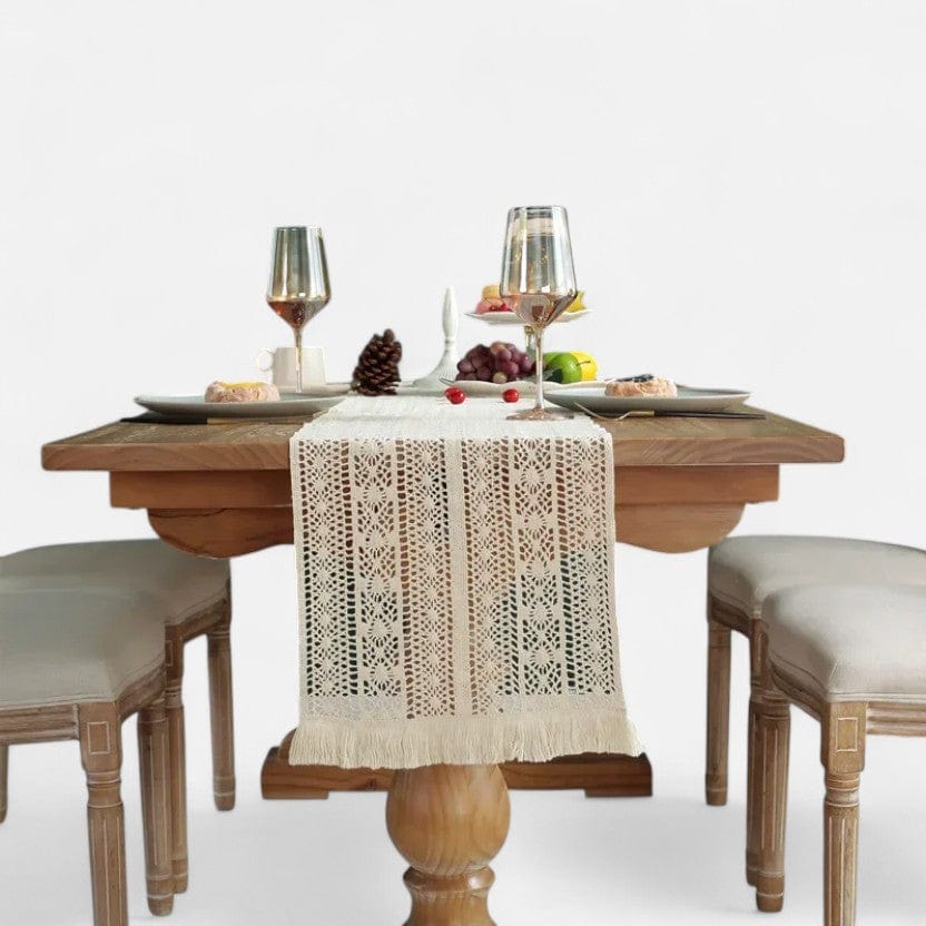 Chemin De Table Au Crochet Blanc