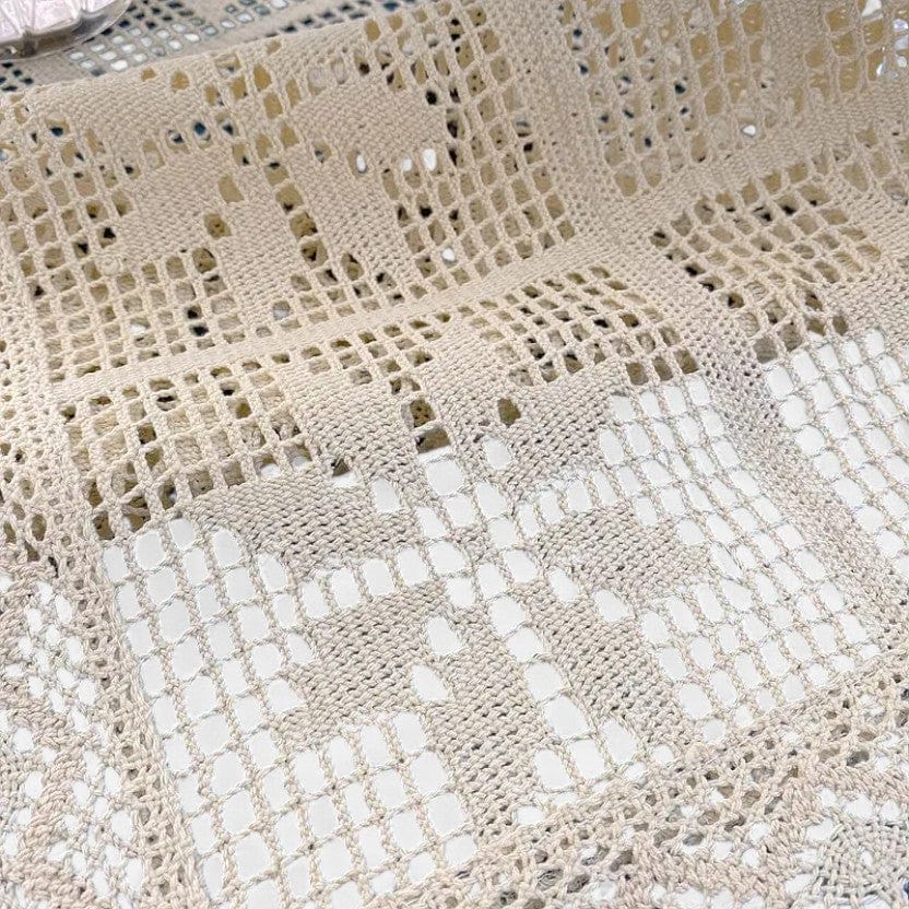 Chemin De Table Au Crochet En Coton 