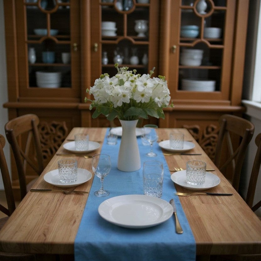 Chemin de Table Bleu Mariage 