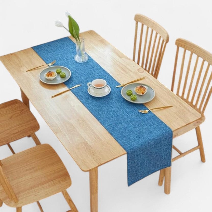 Chemin de table bleu pétrole