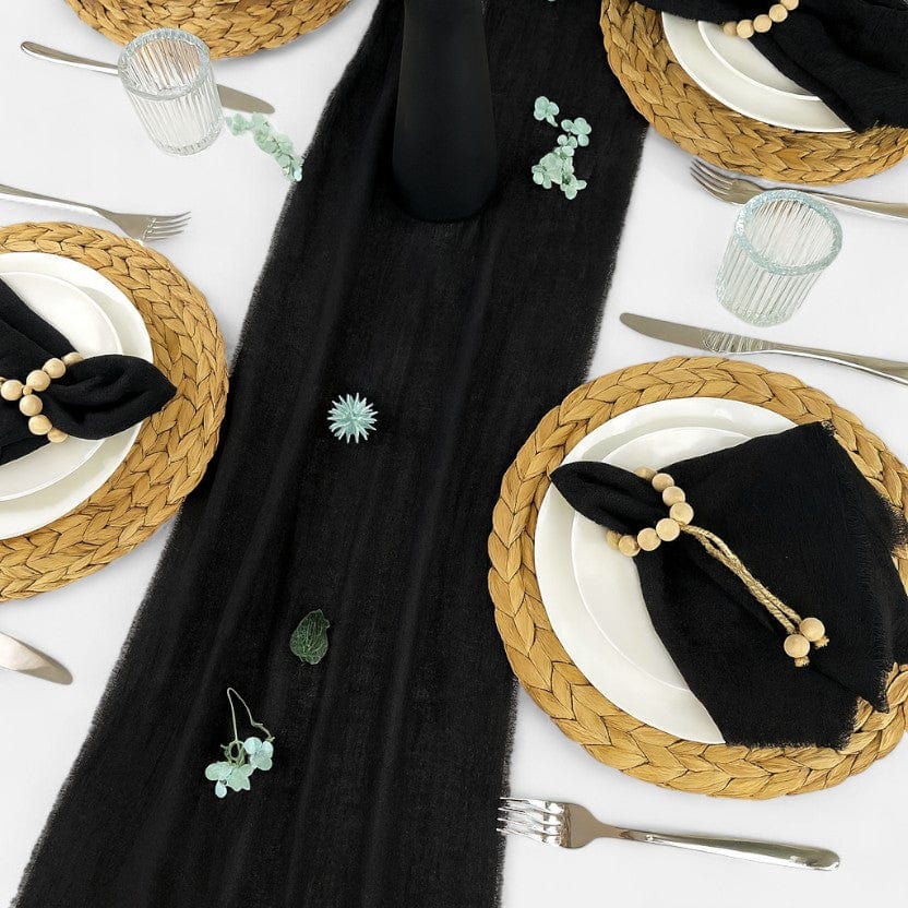 Chemin de Table Coton Noir 