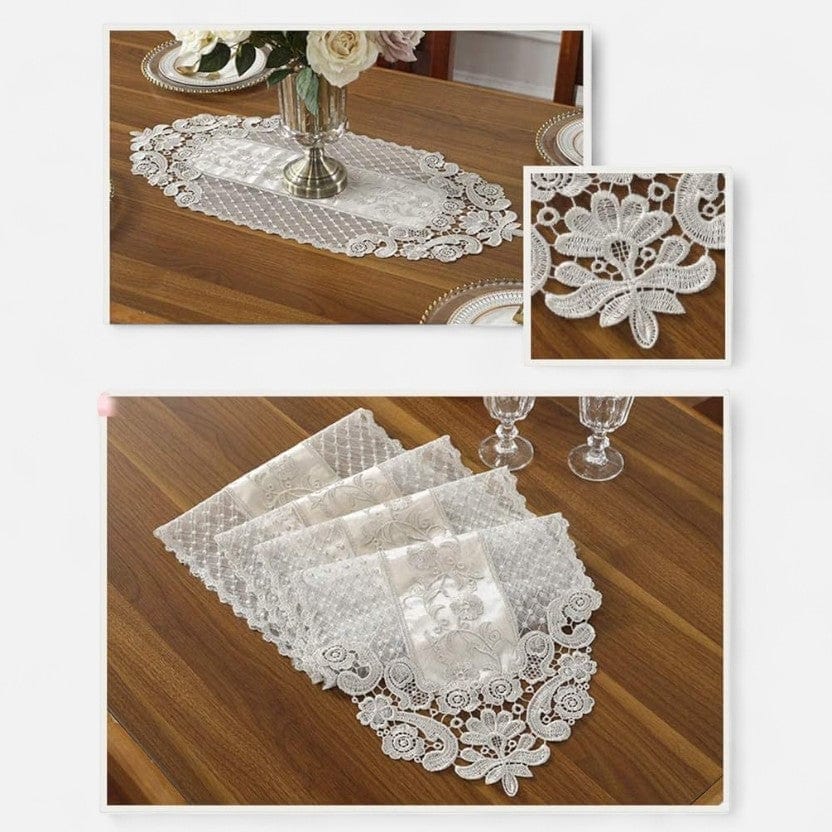 Chemin De Table En dentelle blanc 