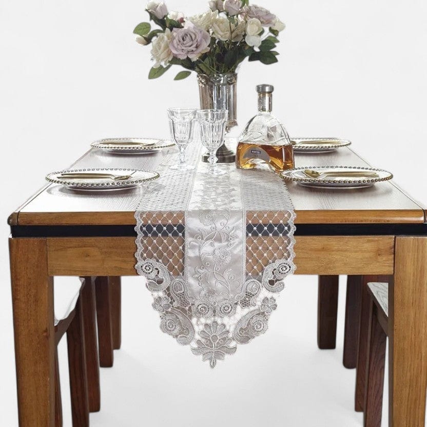 Chemin De Table En dentelle blanc 