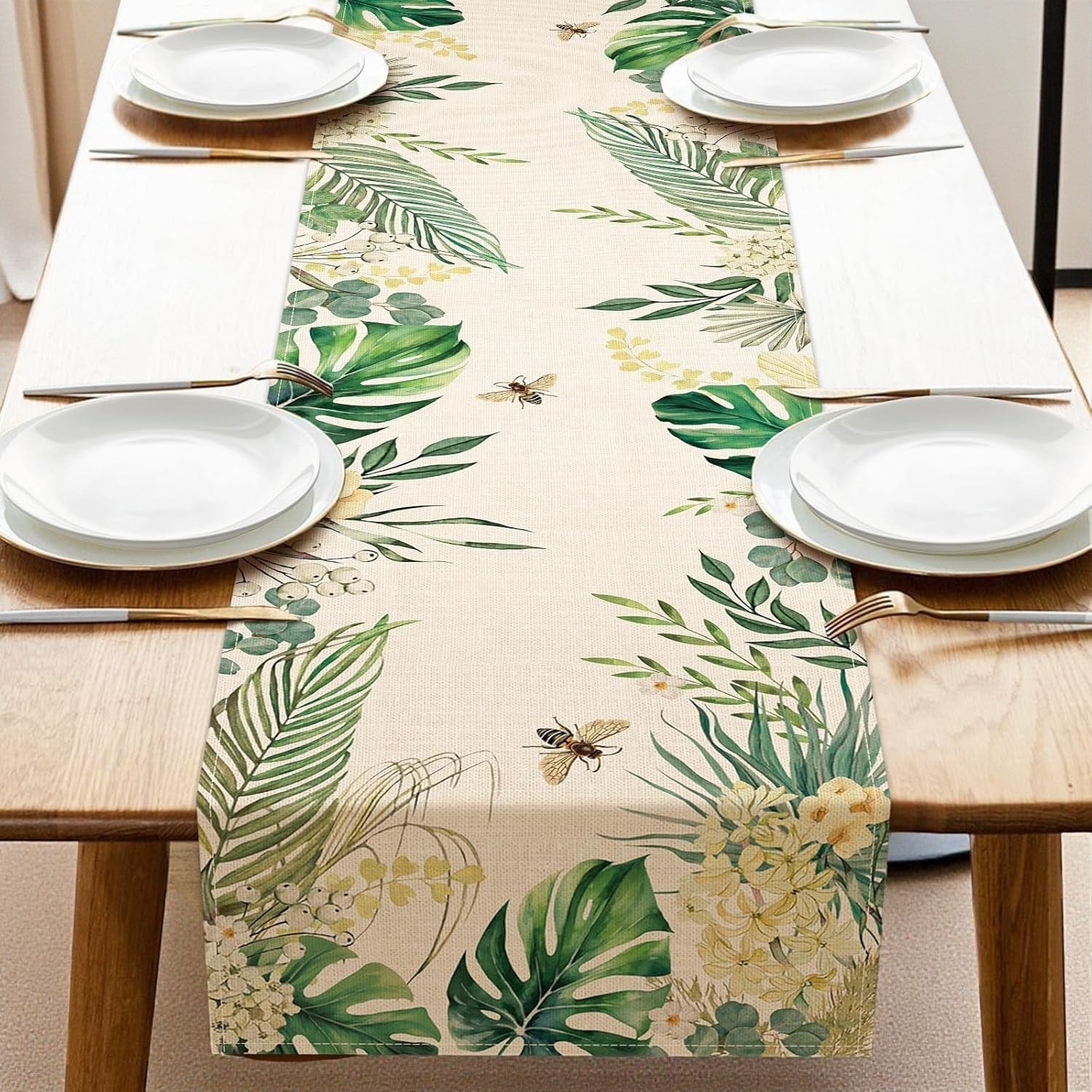 Chemin De Table Feuille Tropicale