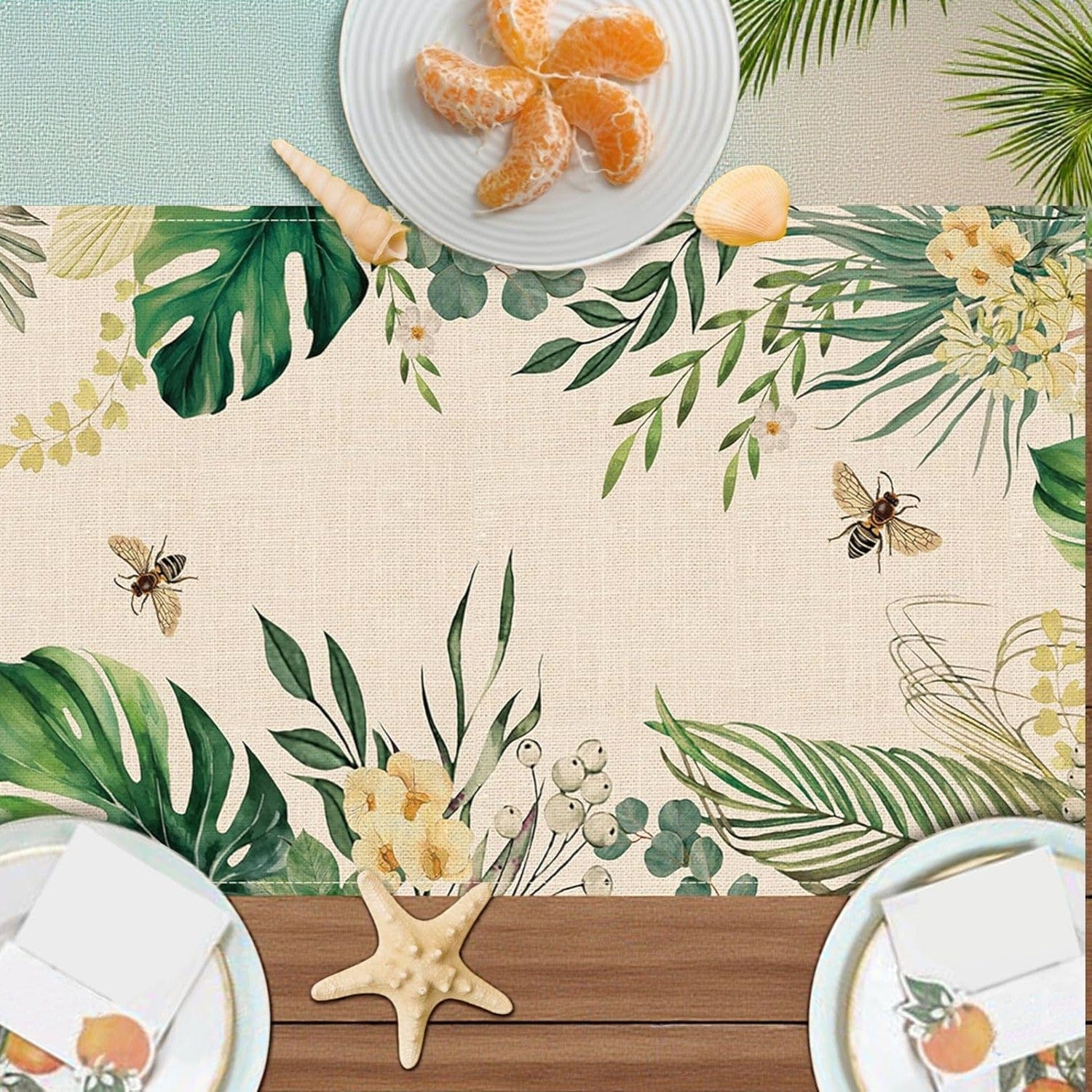 Chemin De Table Feuille Tropicale