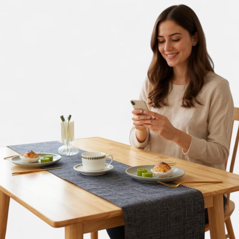 Chemin De Table Gris Foncé  