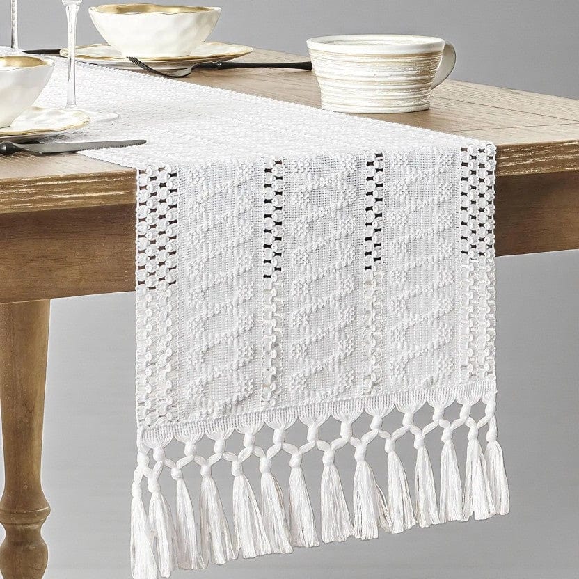 Chemin de Table Ivoire Blanc 