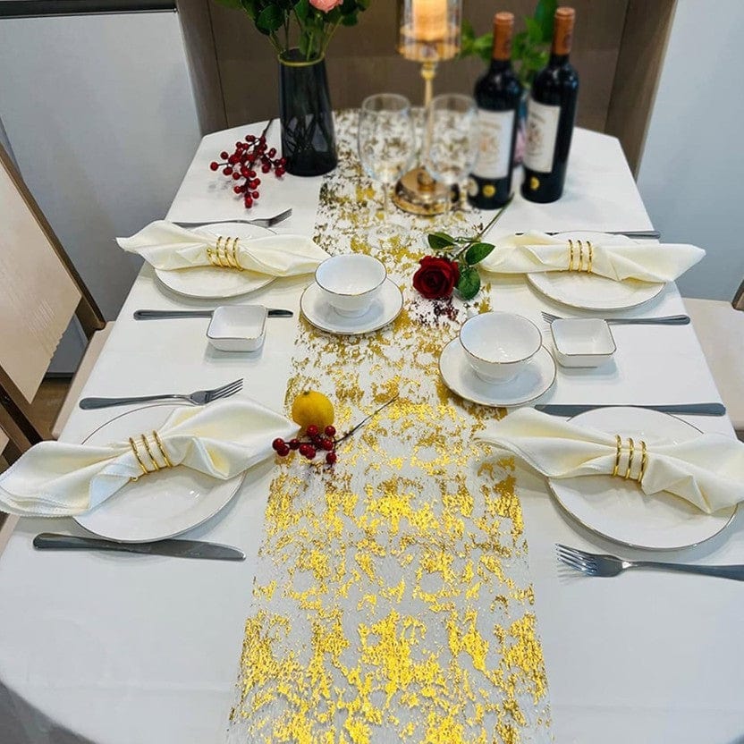 Chemin de Table Jetable Or  28cm x 9.1m