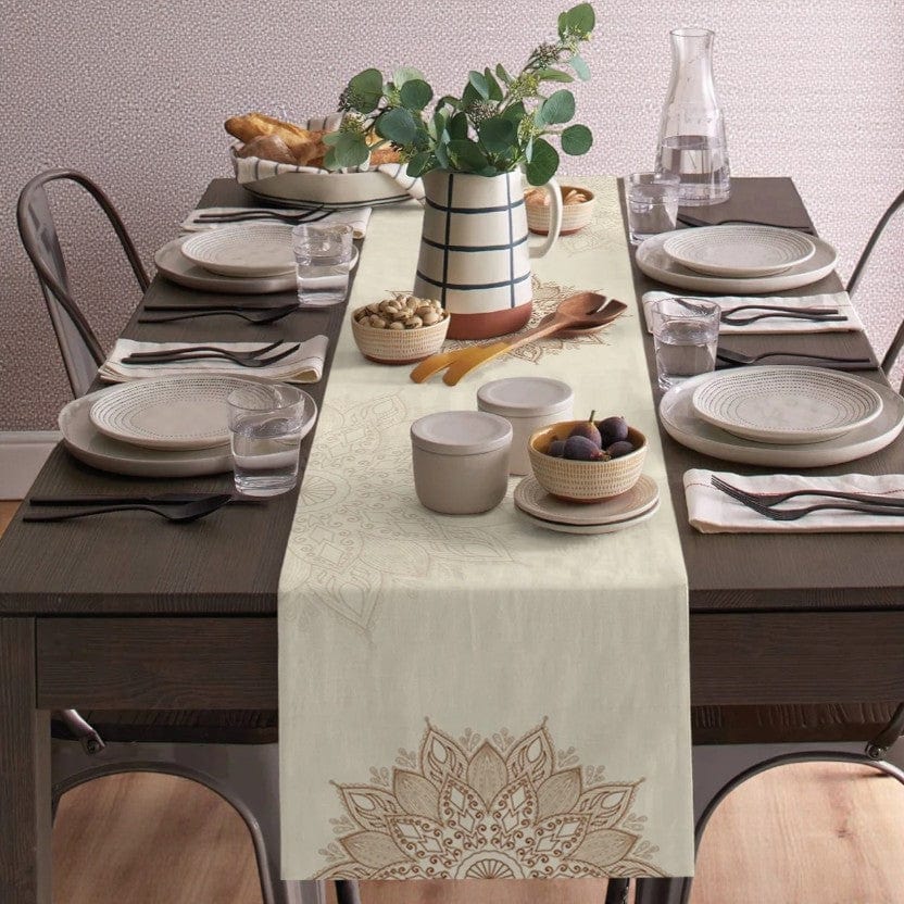 Chemin De Table Lin Beige 183x33cm