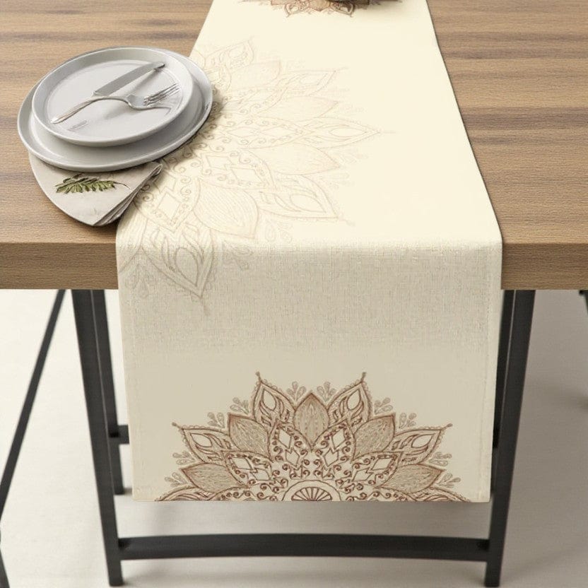 Chemin De Table Lin Beige 183x33cm