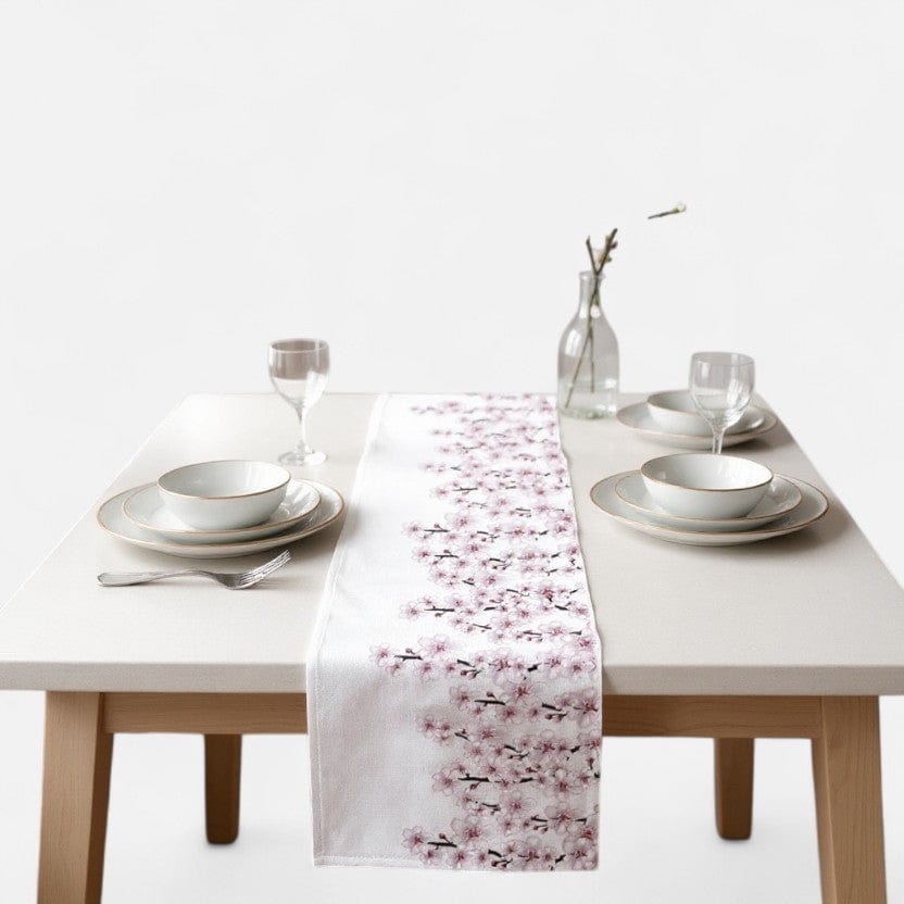 Chemin De Table Lin Blanc  