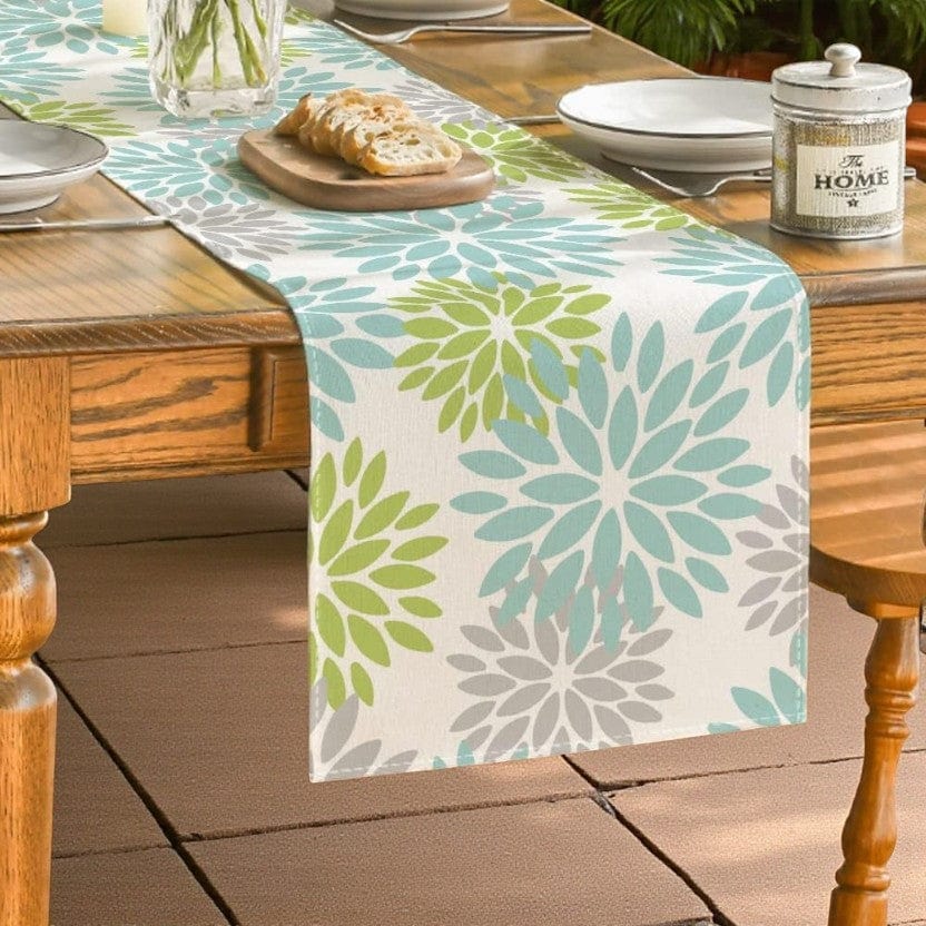 Chemin De Table Lin Bleu 