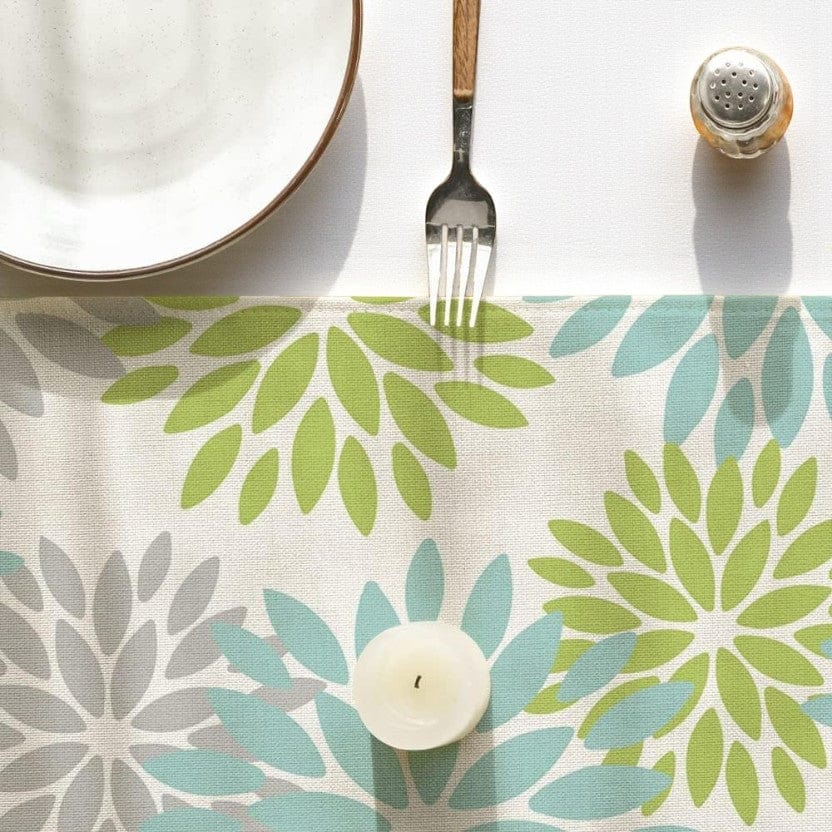 Chemin De Table Lin Bleu 