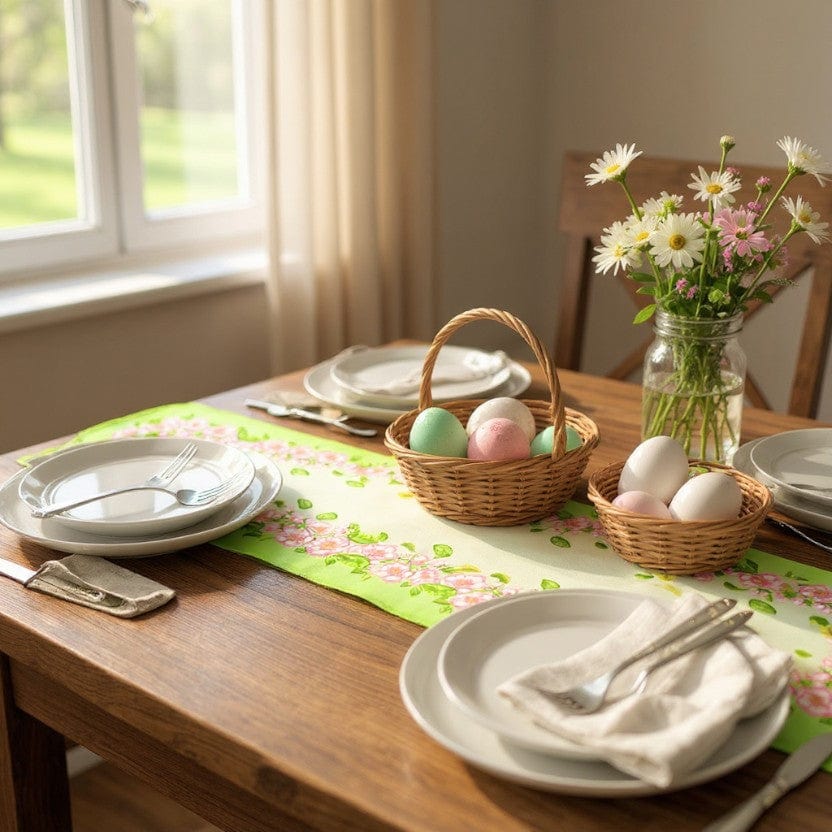 Chemin De Table Lin Vert 
