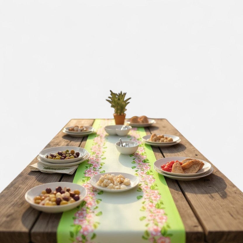 Chemin De Table Lin Vert 