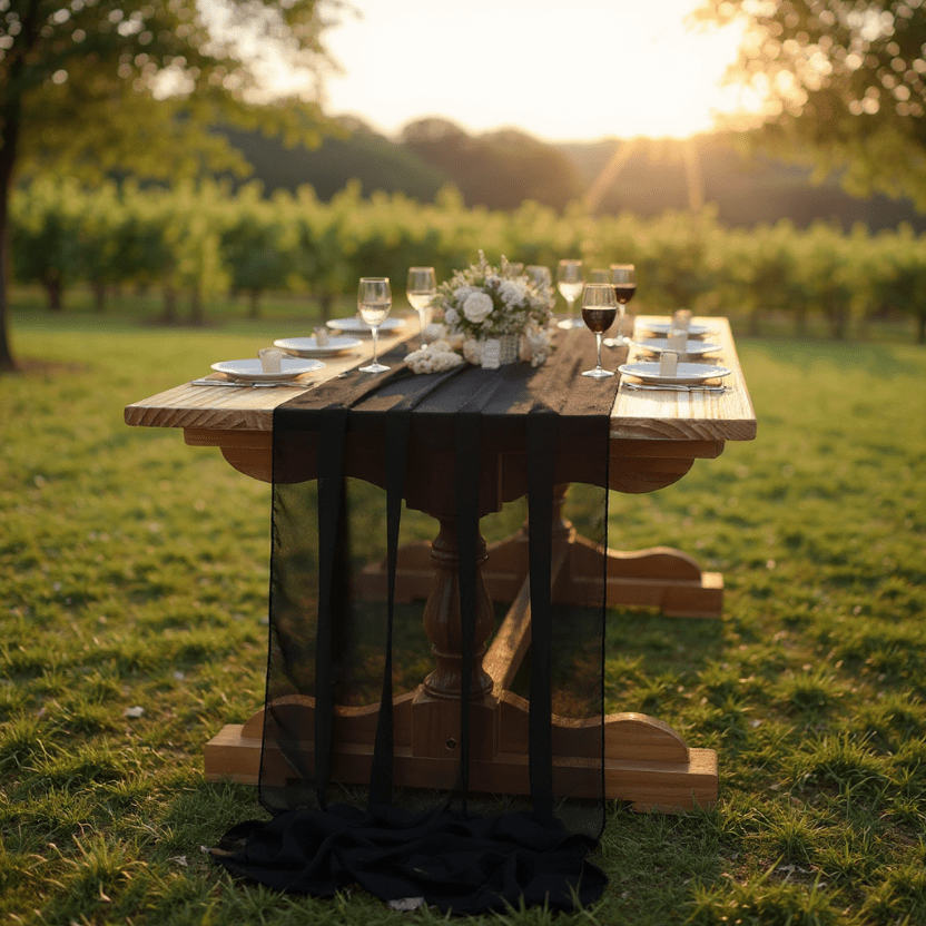 Chemin de Table Mariage Noir 