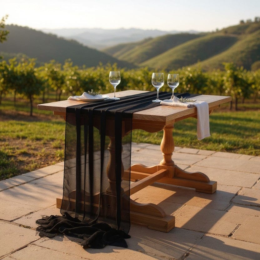 Chemin de Table Mariage Noir 