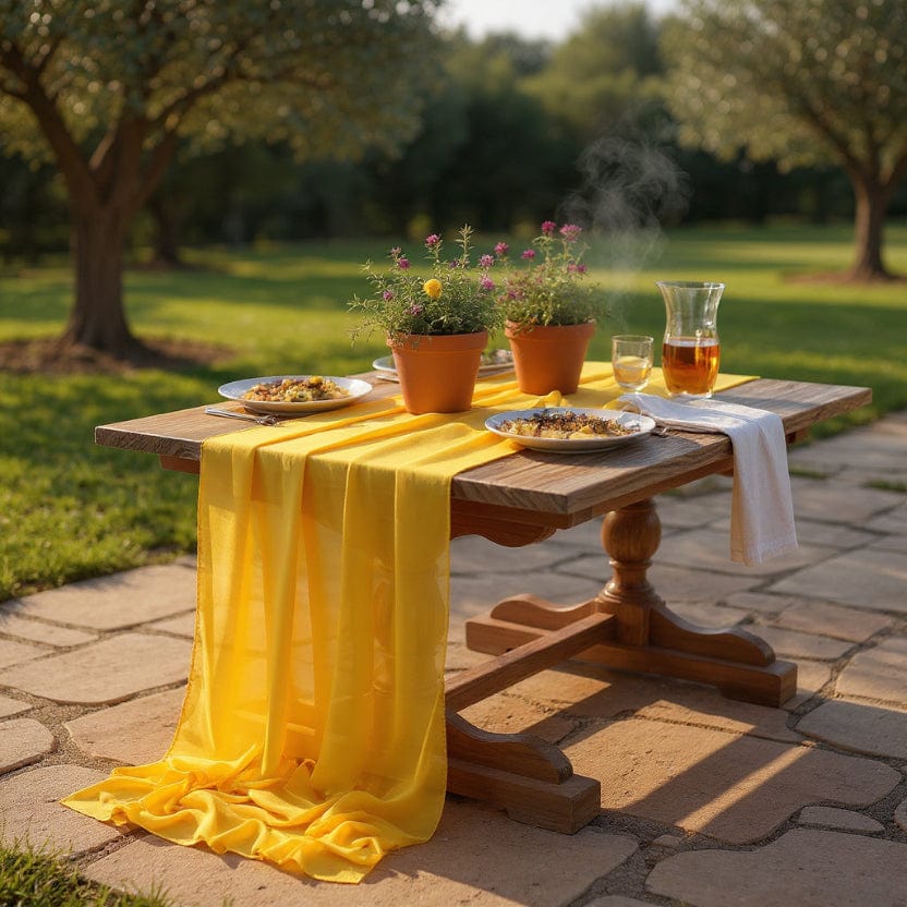 Chemin de Table Mariage Or 