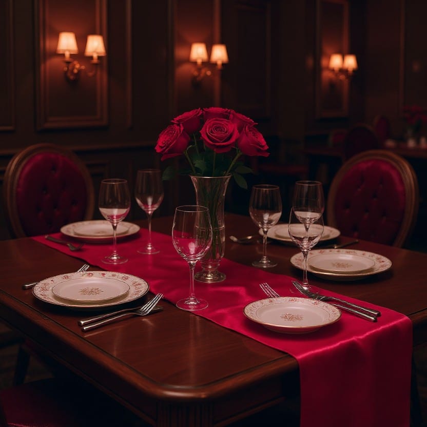 Chemin de Table Mariage Rouge 