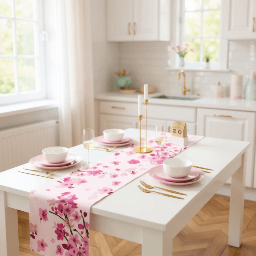 Chemin De Table Motif Fleur