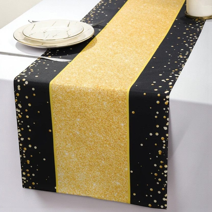 Chemin de Table Noir Or 