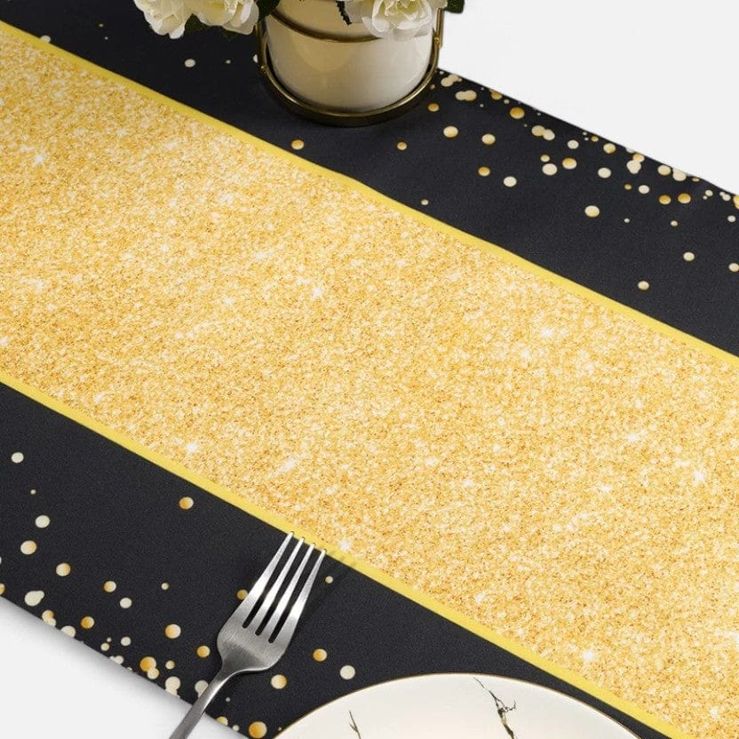 Chemin de Table Noir Or 