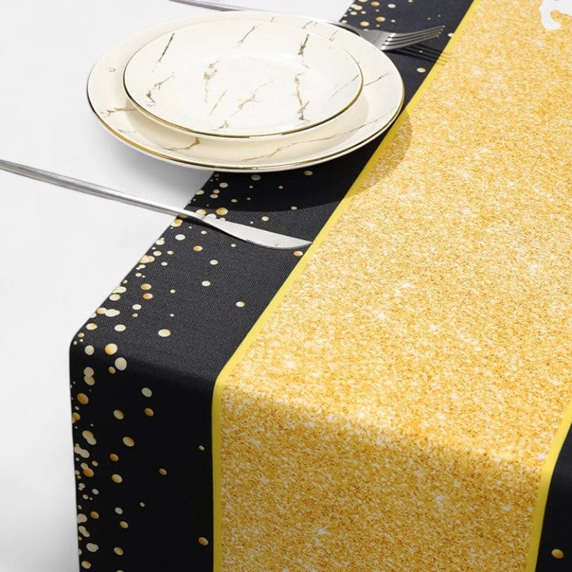 Chemin de Table Noir Or 