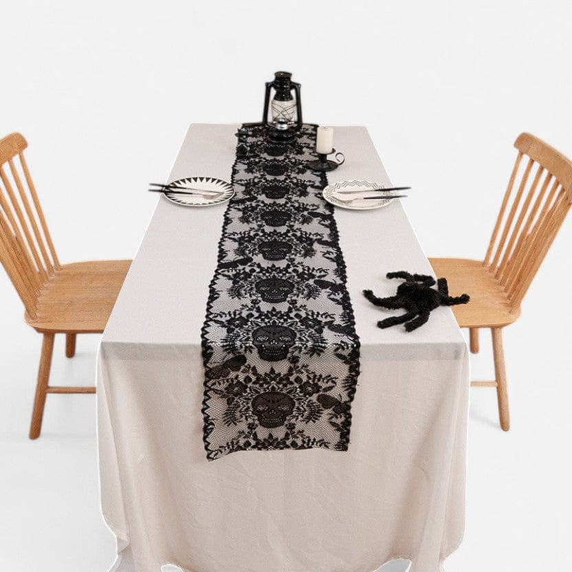 Chemin De Table Noir Tissu