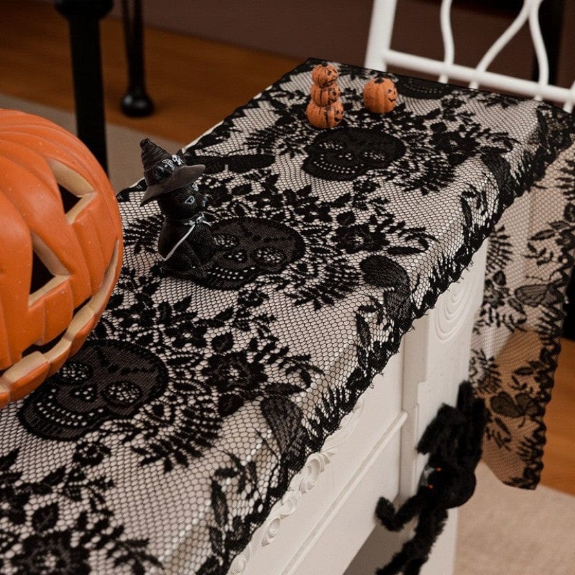 Chemin De Table Noir Tissu