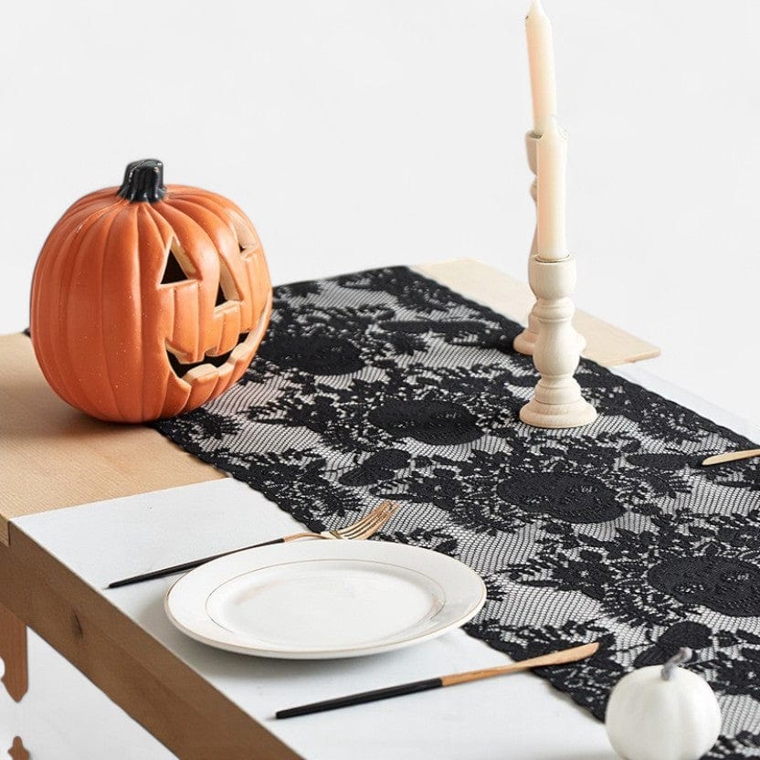 Chemin De Table Noir Tissu