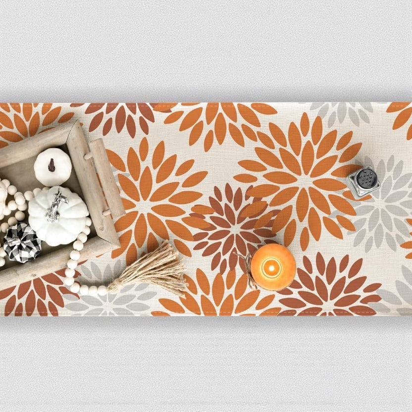 Chemin De Table Orange Tissu 