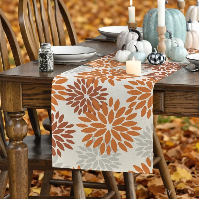 Chemin De Table Orange Tissu 