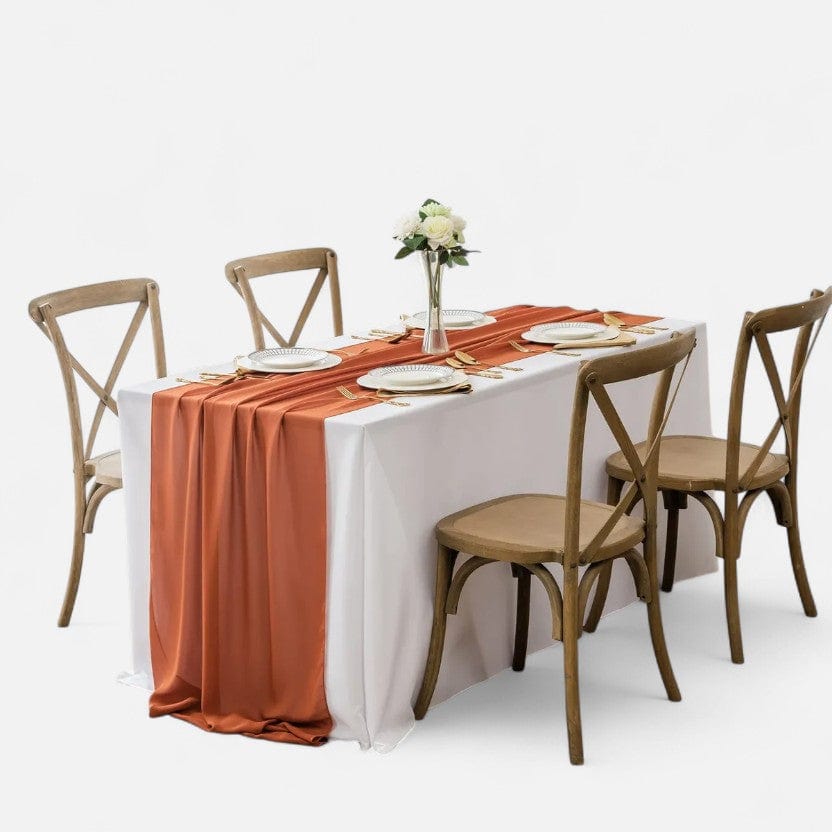 Chemin De Table Orange Tissu 