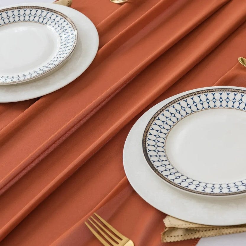 Chemin De Table Orange Tissu 