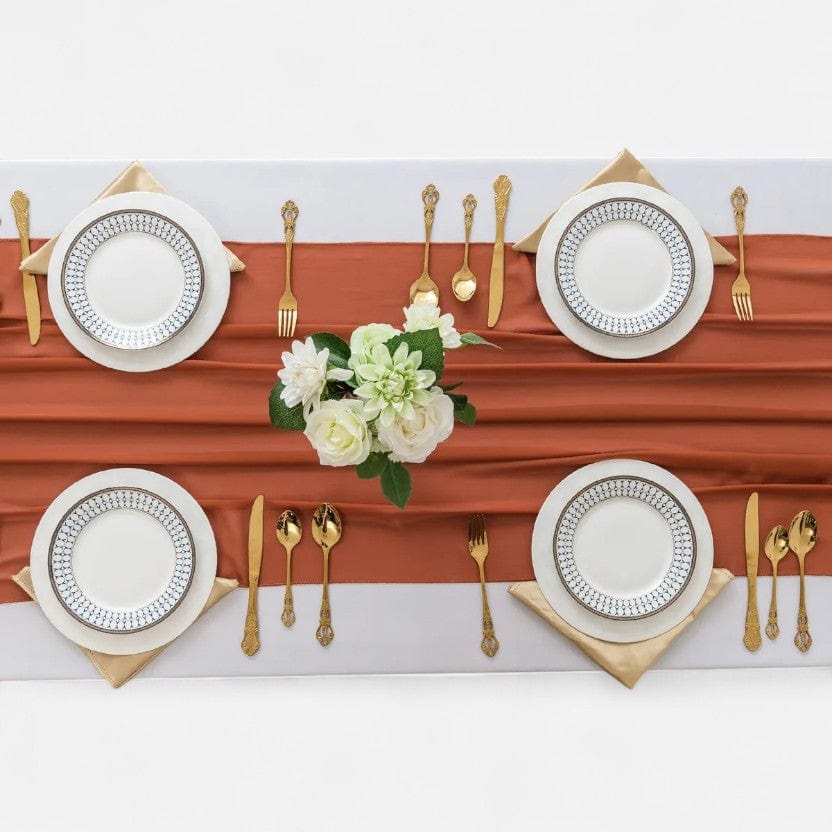 Chemin De Table Orange Tissu 