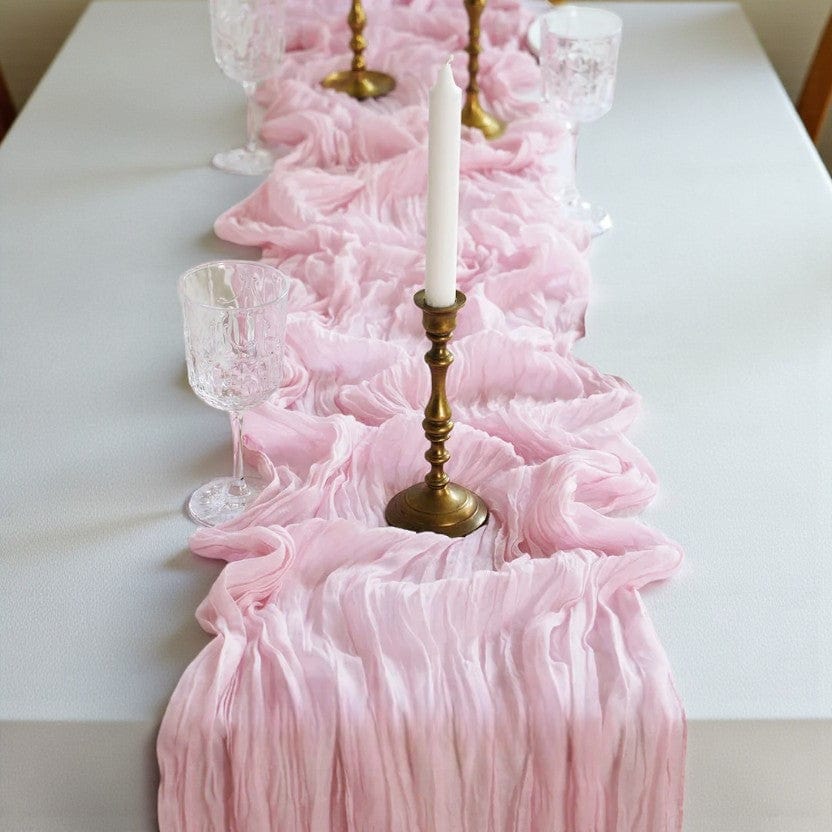 Chemin de table rose pastel