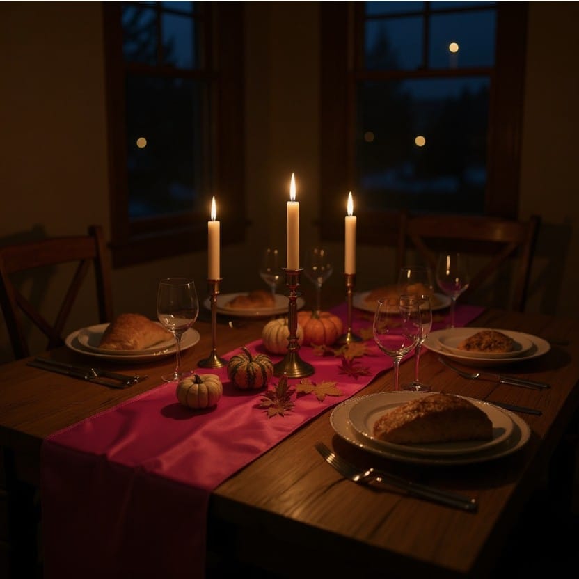 Chemin de Table Satin Rose