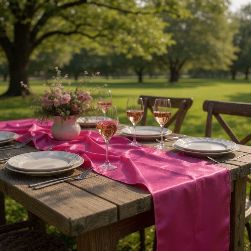 Chemin de Table Satin Rose
