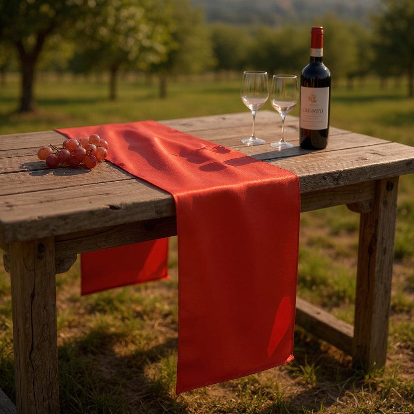 Chemin de Table Satin Rouge 
