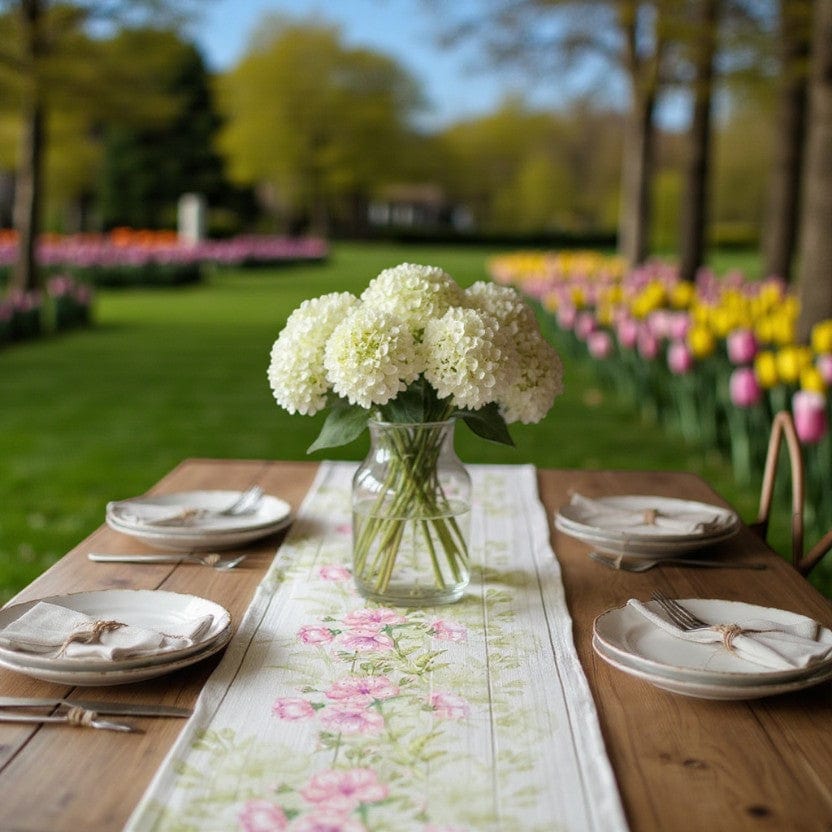 Chemin De Table Tissu Blanc  