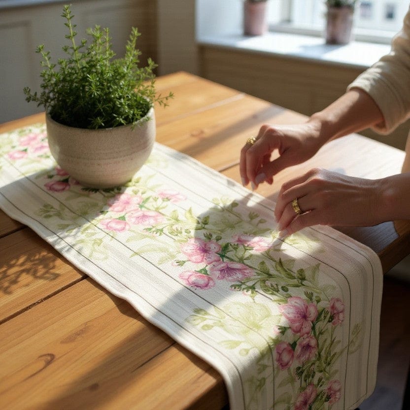 Chemin De Table Tissu Blanc  