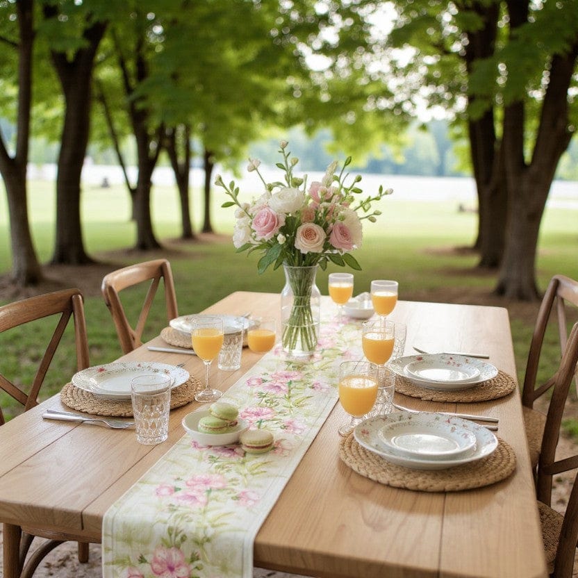 Chemin De Table Tissu Blanc  
