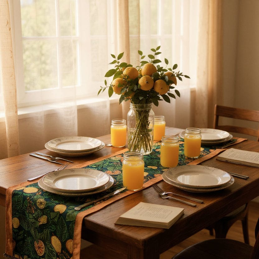 Chemin De Table Tissu Vert 