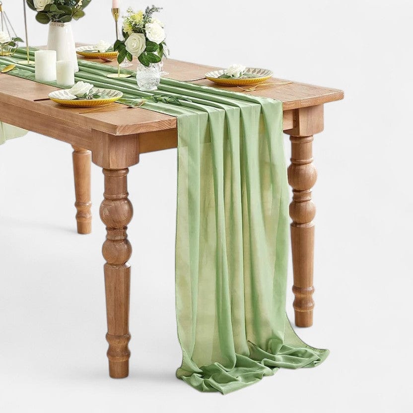 Chemin de table vert sauge 