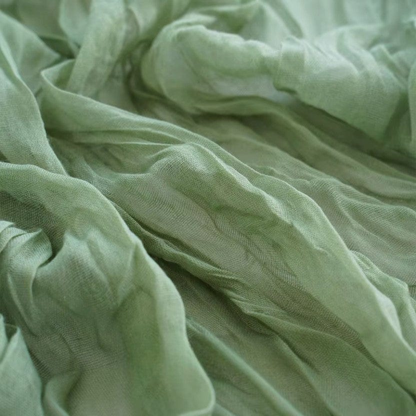 Chemin de table vert sauge gaze de coton