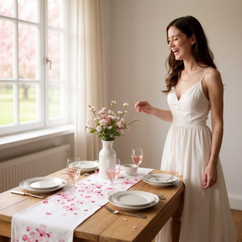 Chemin De Table vieux Rose